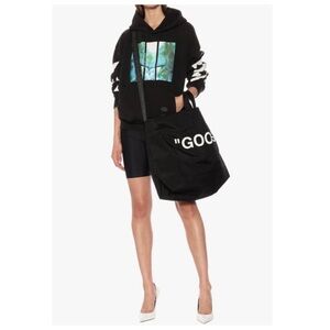 NEW OFF-WHITE Virgil Abloh Quote Goods Tote Bag Black & White